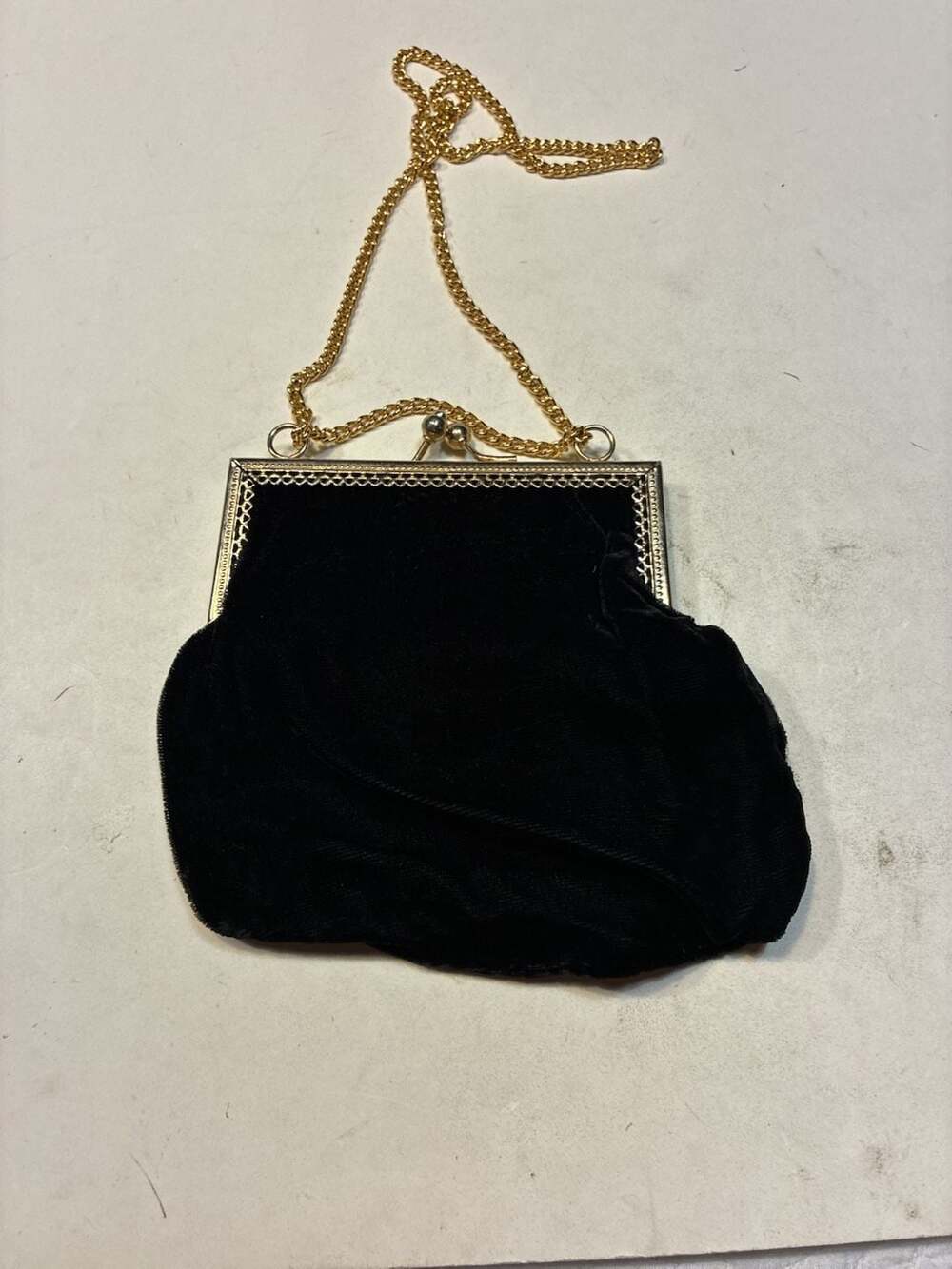 Vintage Ballerina Black Velvet Evening Bag Made in Italy for Jordan Marsh Co.